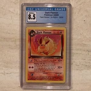 Pokemon Dark Flareon 1st Edition 2000 Team Rocket 35/82 CGC 8.5 Graded Card
